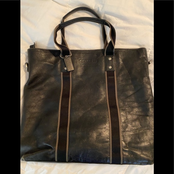 coach large leather tote